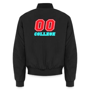 Emblème néon du Collège 00 - Bomber unisexe - noir - Dos - AI Model Male 185 light (185cm)