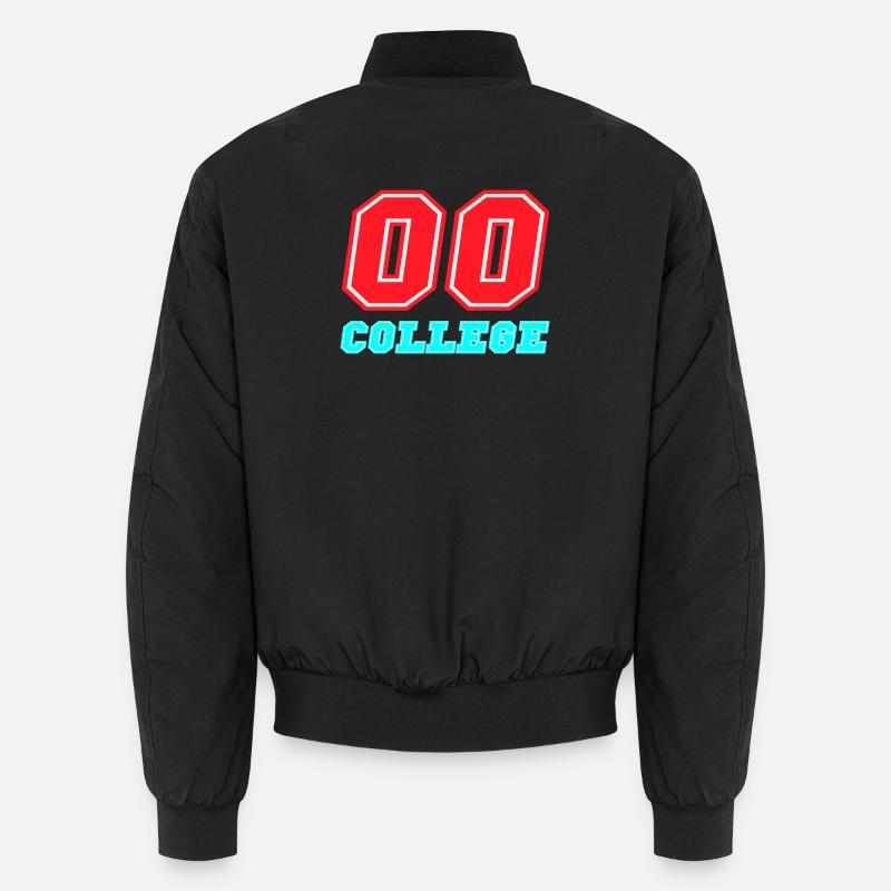 00 College Neon Emblem - Unisex Bomber Jacket - black