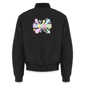 Sunshine Splash - Unisex Bomber Jacket - black - Back - AI Model Male 185 light (185cm)