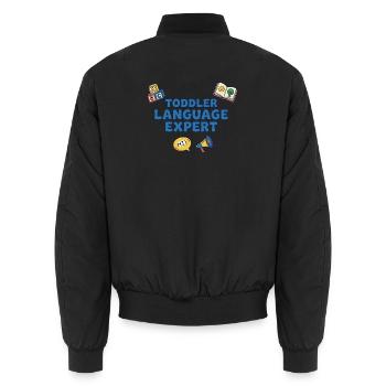 Expert en langues pour tout-petits - Bomber unisexe - noir - Dos - AI Model Male 185 light (185cm)