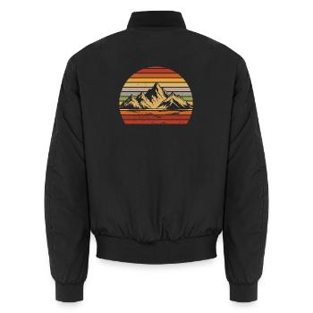 Hiking Mountain Trail Backpacking Outdoors Poaching - Unisex Bomber Jacket - black - Back - AI Model Male 185 light (185cm)