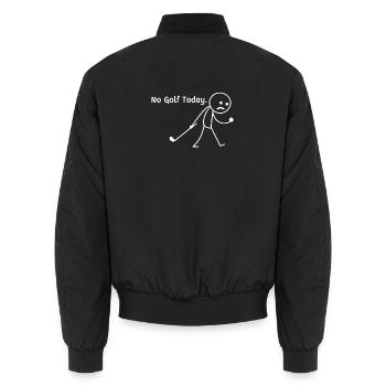 Heute kein Golf – Lustiger Golfwitz - Unisex Bomberjacke - Schwarz - Hinten - AI Model Male 185 light (185cm)