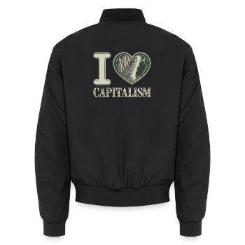 I Love Capitalism Unternehmer Aktien Kapitalismus - Unisex Bomberjacke - Schwarz - Hinten - AI Model Male 185 light (185cm)