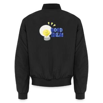 Good Idea Light Bulb Comic - Unisex Bomber Jacket - black - Back - AI Model Male 185 light (185cm)