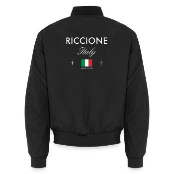Riccione Italien Koordinaten Reise Souvenir - Unisex Bomberjacke - Schwarz - Hinten - AI Model Male 185 light (185cm)