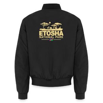 Etosha Nationalpark Namibia - Unisex Bomberjacke - Schwarz - Hinten - AI Model Male 185 light (185cm)