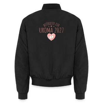 Befördert zur Uroma 2027 Schwangerschaft verkünden - Unisex Bomberjacke - Schwarz - Hinten - AI Model Male 185 light (185cm)