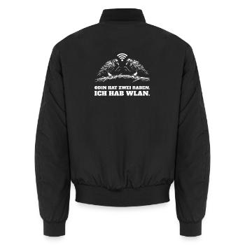 Odin hat zwei Raben, ich hab WLAN – lustig - Unisex Bomberjacke - Schwarz - Hinten - AI Model Male 185 light (185cm)