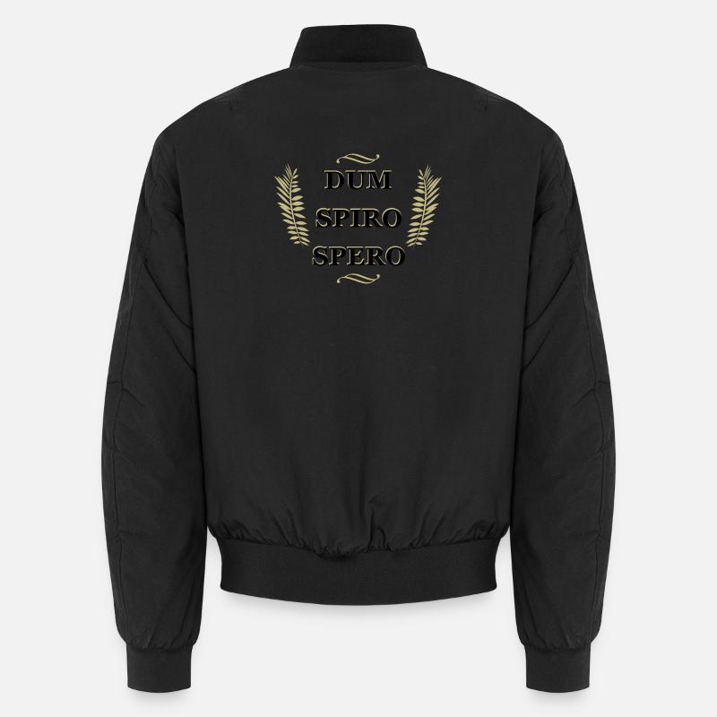 Dum Spiro Spero, latin quote - Unisex Bomber Jacket - black
