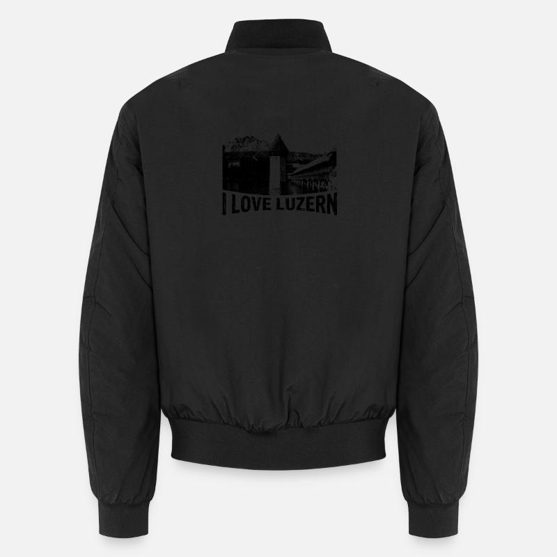 Adoro LUCERNE con Chapel Bridge - Giacca bomber unisex - nero