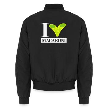 I love macaroni - Unisex Bomber Jacket - black - Back - AI Model Male 185 light (185cm)