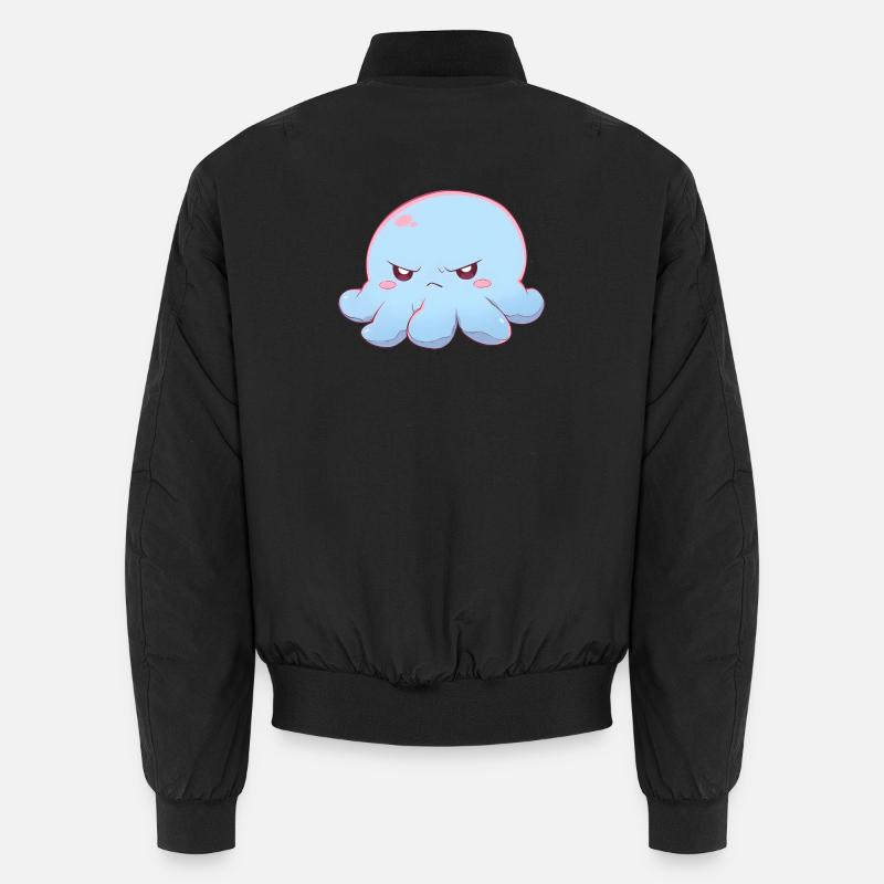 Blue grumpy octopus - Unisex Bomberjacke - Schwarz