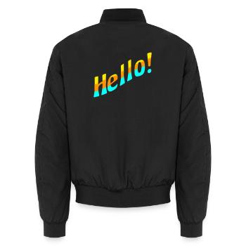 Hello! - Unisex Bomberjacke - Schwarz - Hinten - AI Model Male 185 light (185cm)
