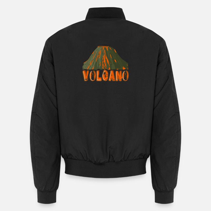 volcano with font - Unisex Bomber Jacket - black