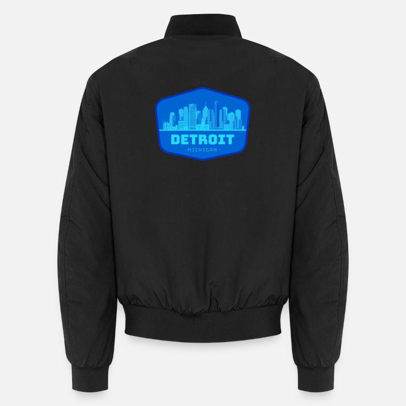Detroit Skyline Blau Patch Unisex Bomberjacke