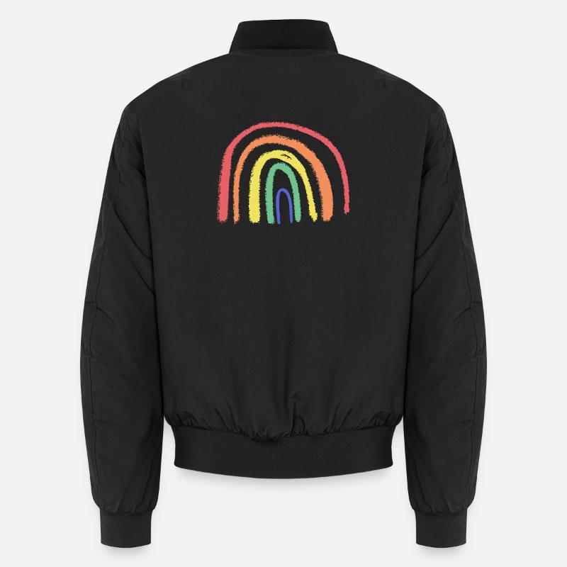 Skurriler Regenbogen-Pinselbogen - Unisex Bomberjacke - Schwarz