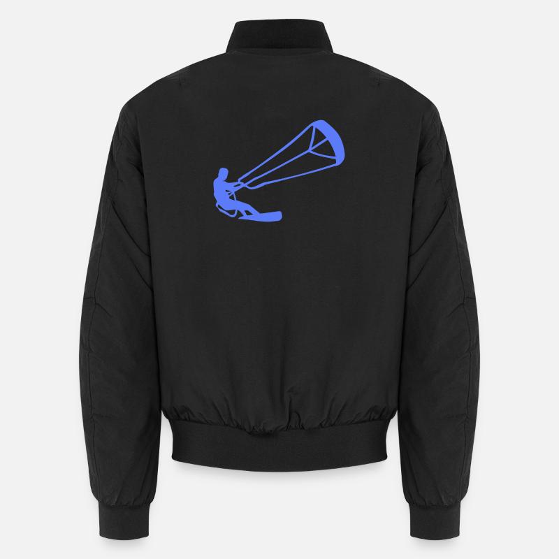 Kitesurfer Silhouette Kiteboarding Adrenalin Sport - Unisex Bomberjacke - Schwarz