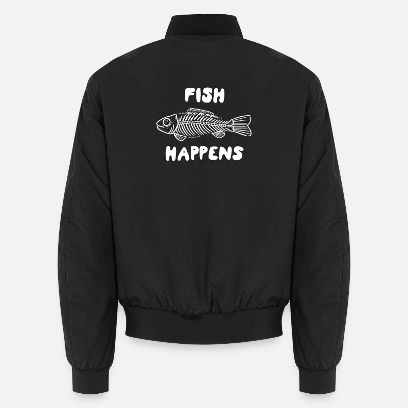Fish Happens - Conception amusante de squelette de poisson Bomber unisexe