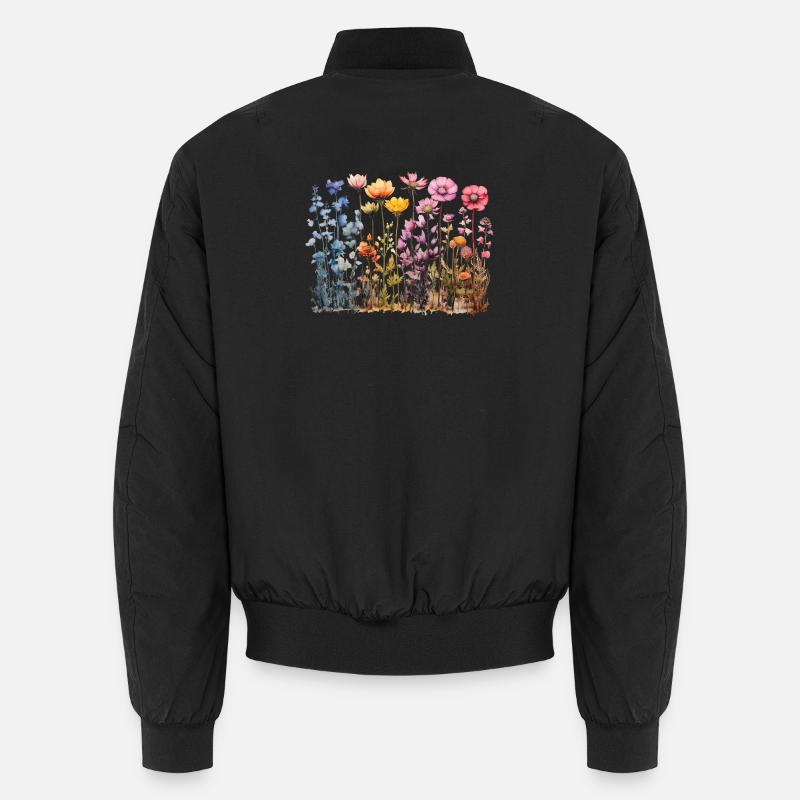 Coloré Fleur Prairie Conception d’aquarelle Bomber unisexe