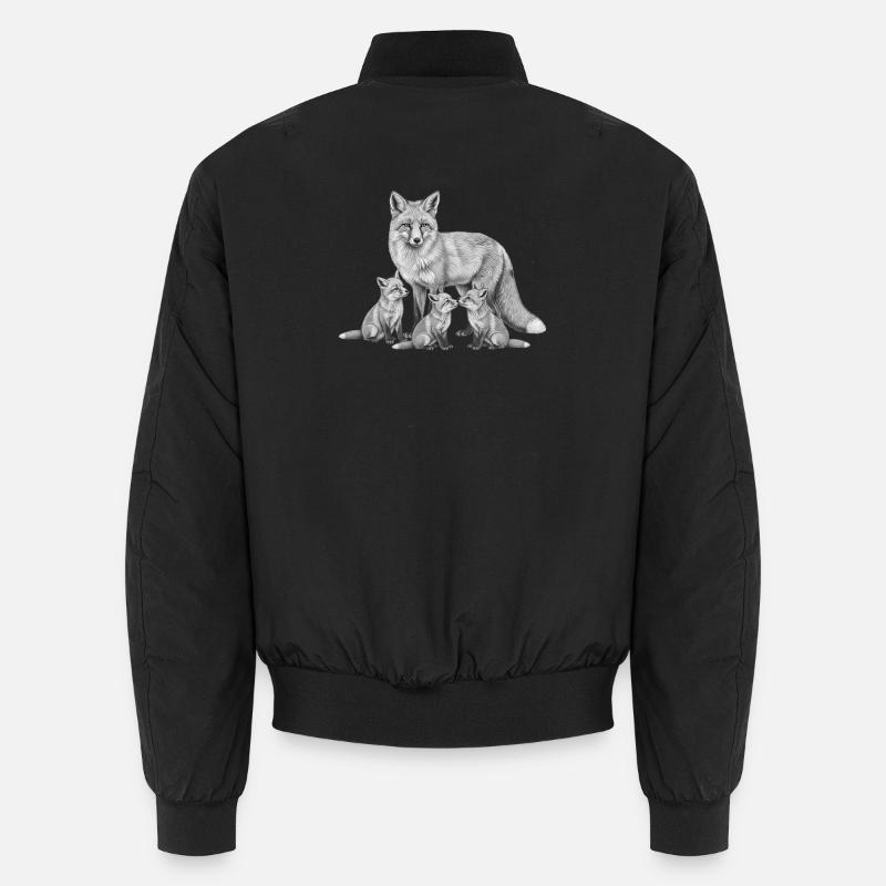 Fuchs und seine Jungen Unisex Bomberjacke