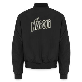 Napoli Neon Lettering - Unisex Bomber Jacket - black - Back - AI Model Male 185 light (185cm)