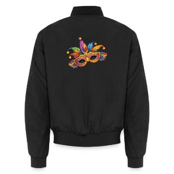 Masque de carnaval coloré – motif élégant de carnaval - Bomber unisexe - noir - Dos - AI Model Male 185 light (185cm)