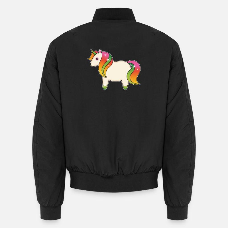 Cute Rainbow Unicorn Unisex Bomberjacke