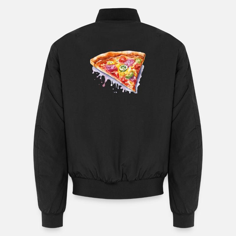 Pizza - Unisex Bomber Jacket - black
