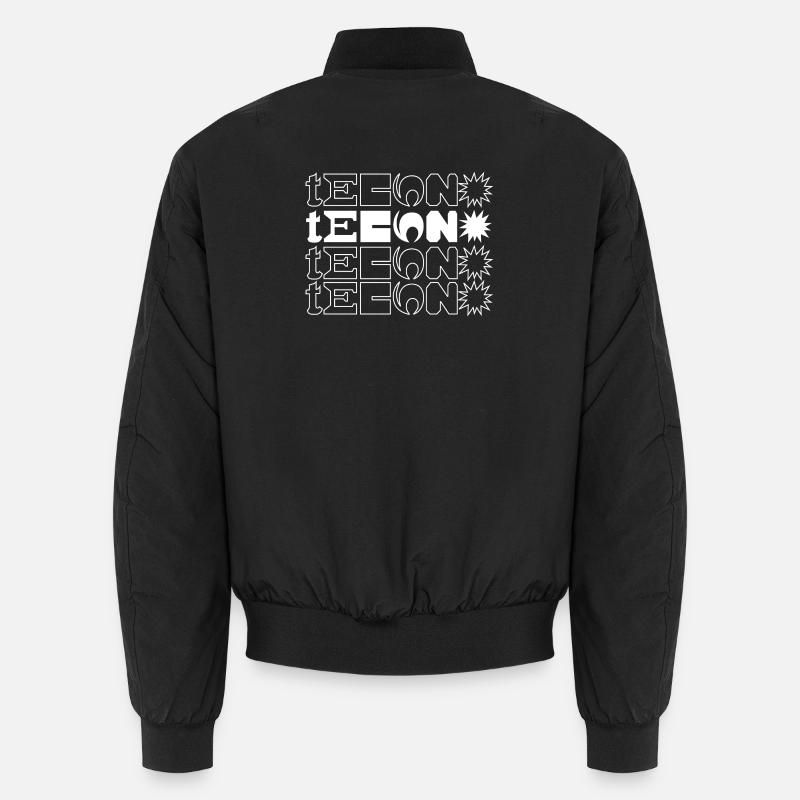 Geometric Techno Grid with Starbursts Unisex Bomber Jacket