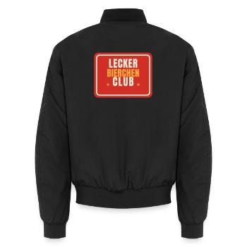 Lecker Bierchen Club Bier Team lustiger Spruch - Unisex Bomberjacke - Schwarz - Hinten - AI Model Male 185 light (185cm)