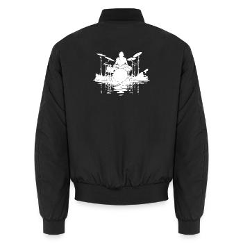 Schlagzeuger Skizze - Unisex Bomberjacke - Schwarz - Hinten - AI Model Male 185 light (185cm)