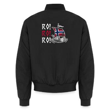 Norvège des fjords Norge Navire scandinave ro-viking - Bomber unisexe - noir - Dos - AI Model Male 185 light (185cm)