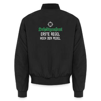 Schützenfest Erste Regel Hoch Den Pegel - Unisex Bomberjacke - Schwarz - Hinten - AI Model Male 185 light (185cm)