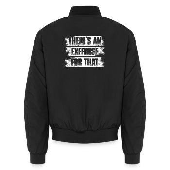 An exercise for that Physio Physiotherapeut - Unisex Bomberjacke - Schwarz - Hinten - AI Model Male 185 light (185cm)