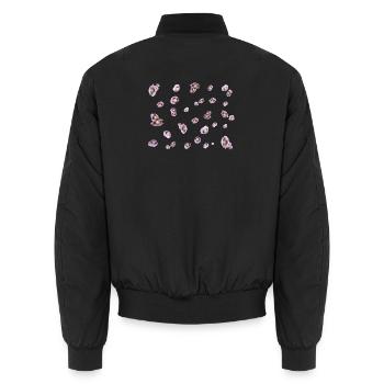 lila Mohn - Unisex Bomberjacke - Schwarz - Hinten - AI Model Male 185 light (185cm)