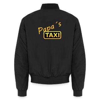 Humorvolles Papas Taxi Schild - Unisex Bomberjacke - Schwarz - Hinten - AI Model Male 185 light (185cm)