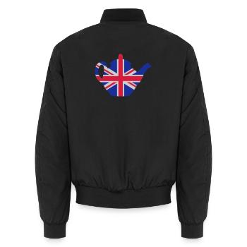 British teapot 3clr - Unisex Bomberjacke - Schwarz - Hinten - AI Model Male 185 light (185cm)