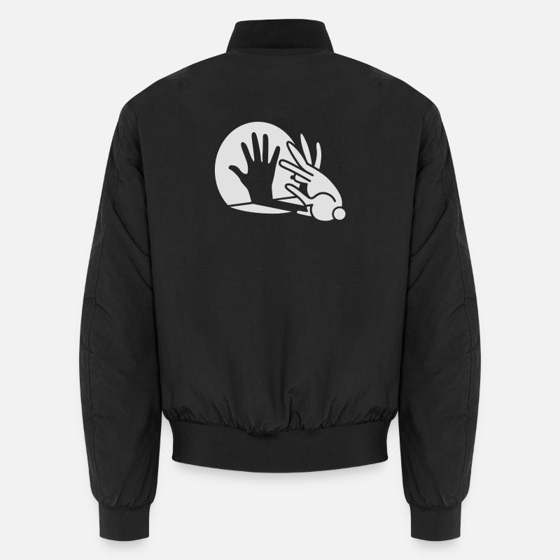 Chinese shadow, hand, rabbit, phosphorescent Unisex Bomber Jacket