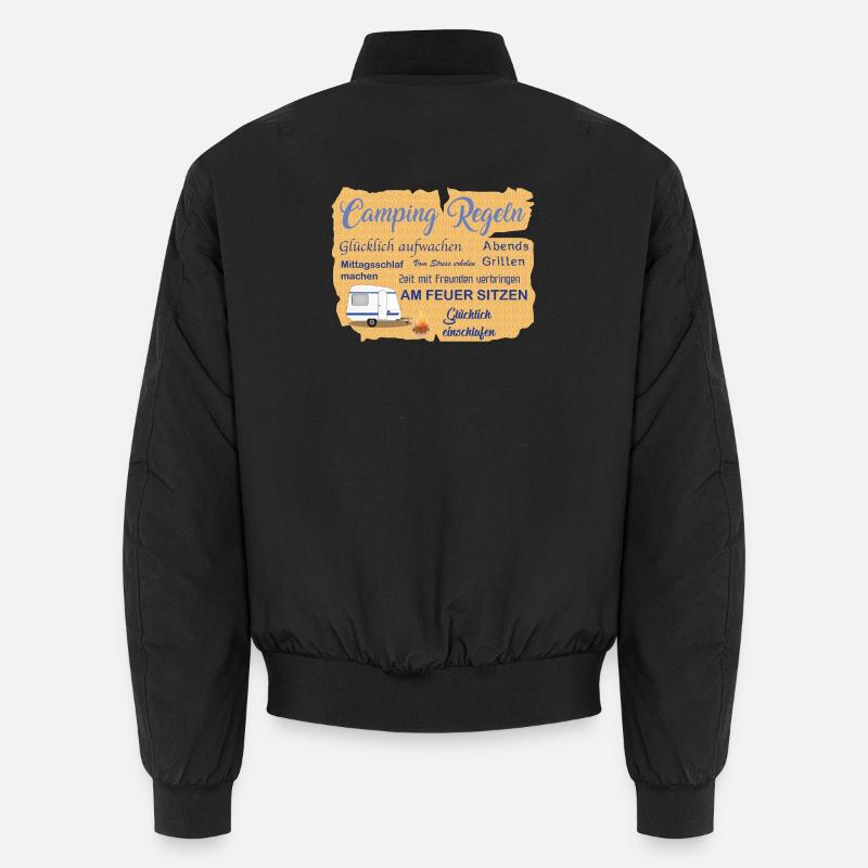 Campingregeln - Unisex Bomberjacke - Schwarz