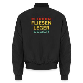 Motivierende Wortspiel-Kunst auf Textilien - Unisex Bomberjacke - Schwarz - Hinten - AI Model Male 185 light (185cm)