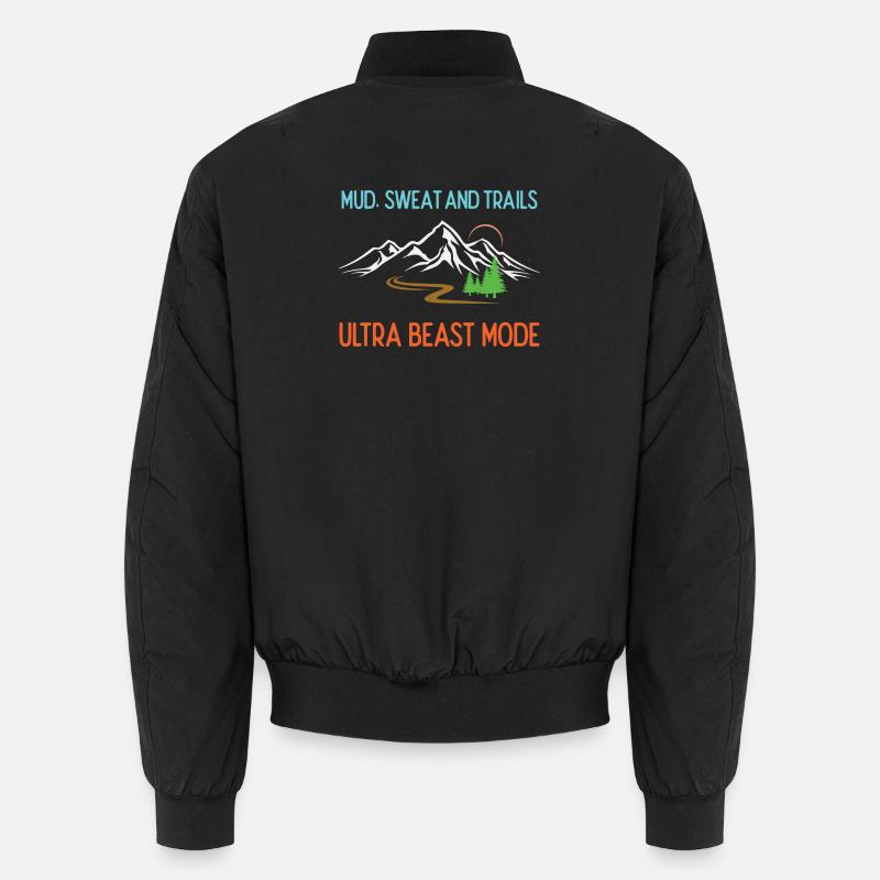 Ultra Running - Mud, Sweat and Trails - Unisex Bomber Jacket - black