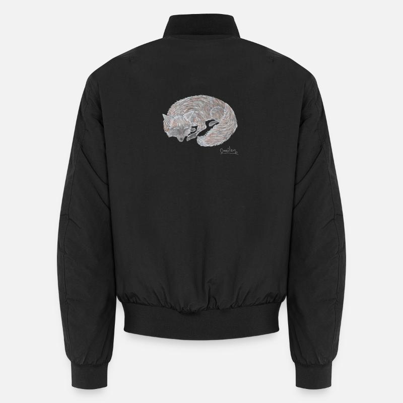 The fox sleeps - Unisex Bomber Jacket - black
