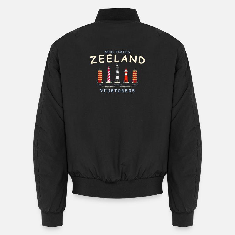 Zélande, Pays-Bas, Phares Dessin à la main Bomber unisexe