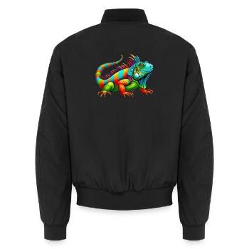 Iguane - Bomber unisexe - noir - Dos - AI Model Male 185 light (185cm)