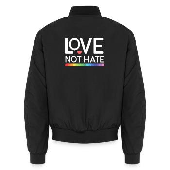 Mois de la fierté LGBT - Aimez pas la haine - Bomber unisexe - noir - Dos - AI Model Male 185 light (185cm)