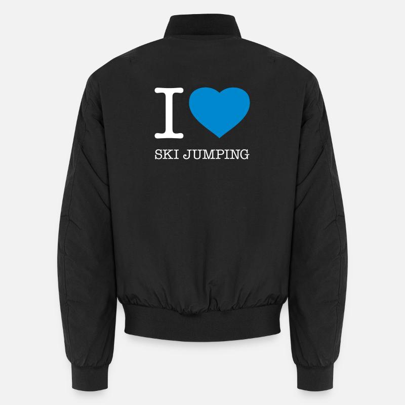 I LOVE SKI JUMPING - Unisex Bomberjacke - Schwarz