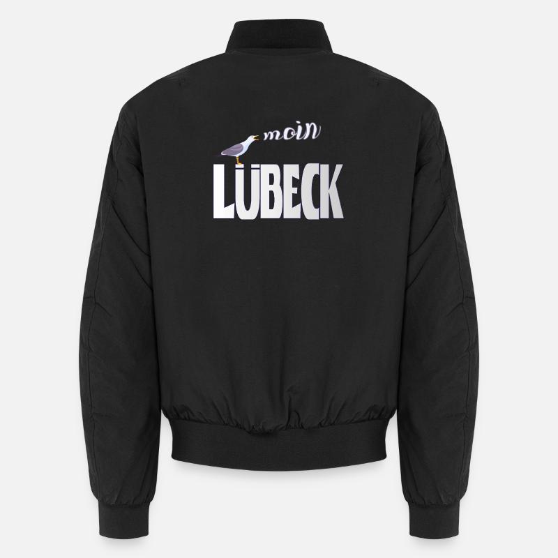 Lübeck Möwe & Moin Design - Unisex Bomberjacke - Schwarz