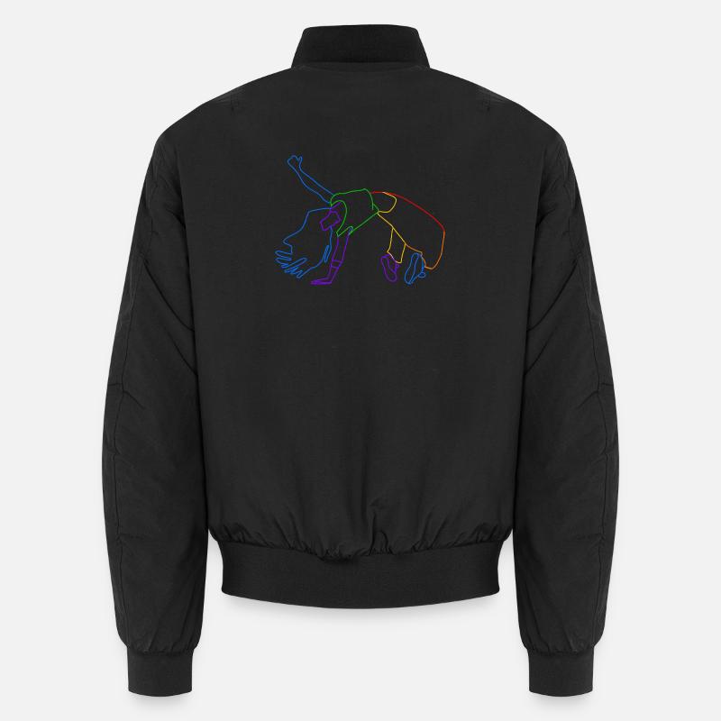 Color line acrobat in motion Unisex Bomber Jacket