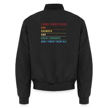 Opa Enkel Enkelkind Opi Großvater - Unisex Bomberjacke - Schwarz - Hinten - AI Model Male 185 light (185cm)