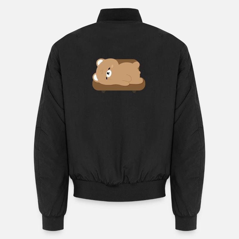 Müder Eisbär auf Sofa - Unisex Bomberjacke - Schwarz